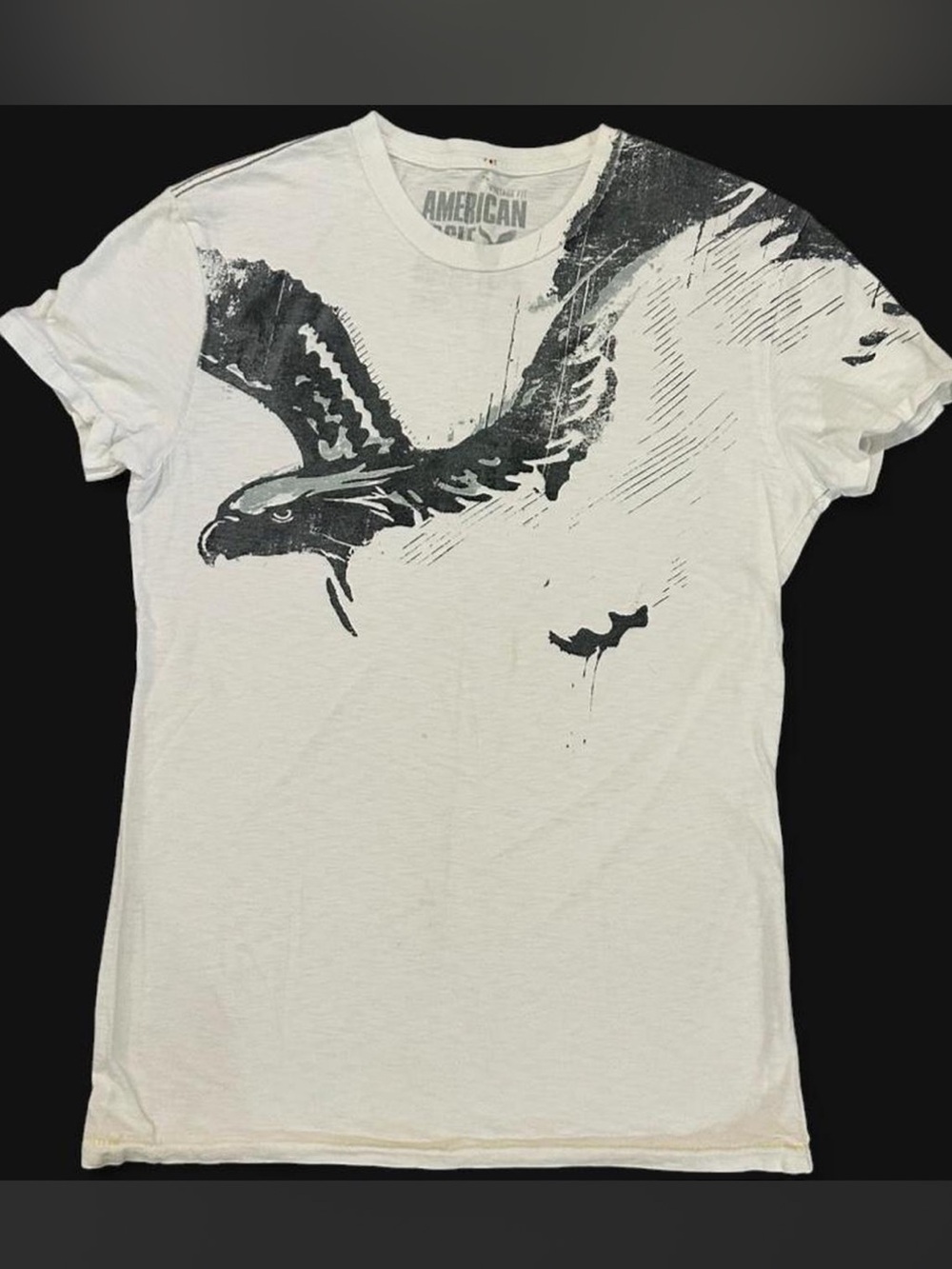 American Eagle Outfitters White T‑Shirt with Black Eagle Graphic